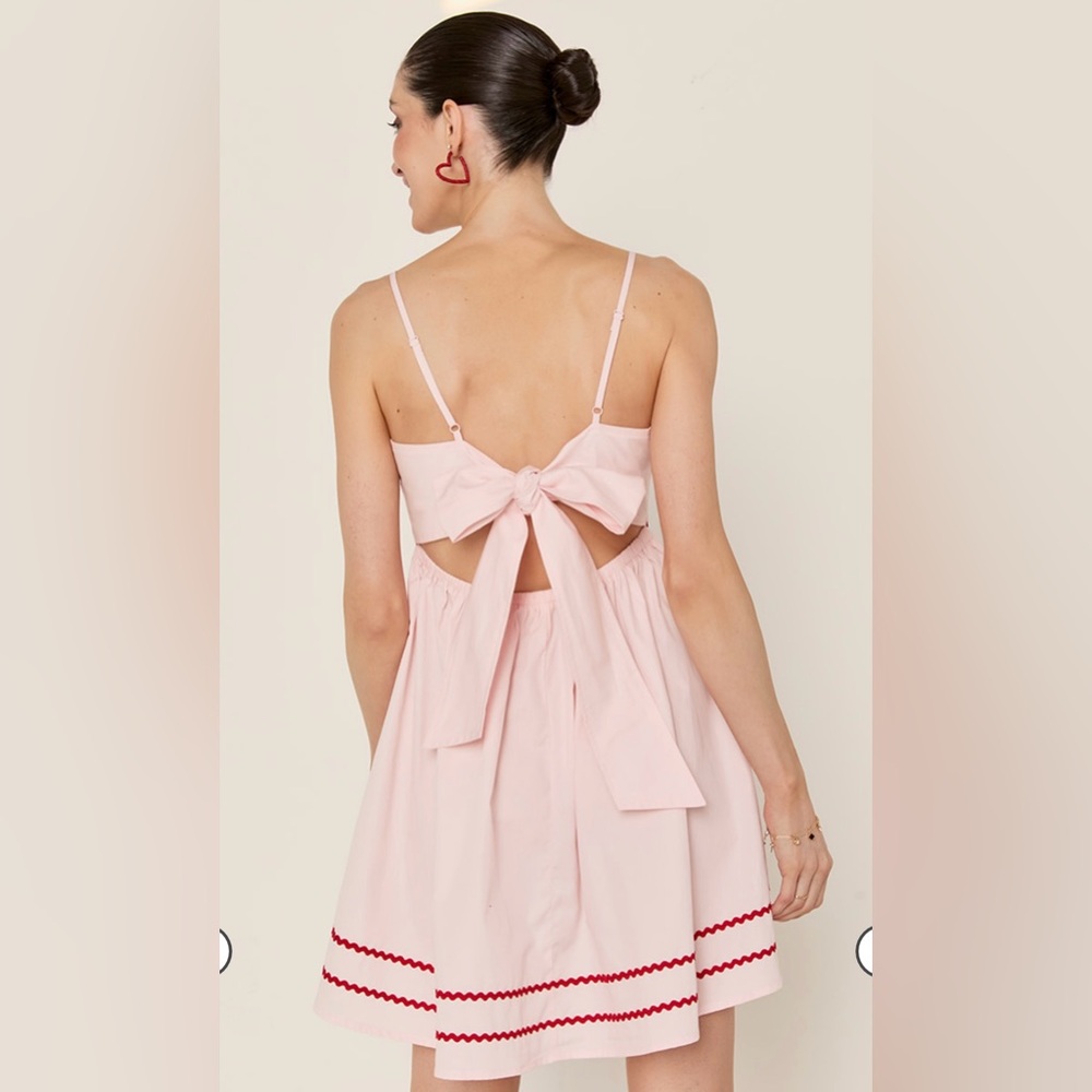 Kelly Bow Back Ric Rac Pattern Mini Dress size Small NWT - Picture 2 of 10